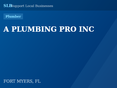 A PLUMBING PRO INC — Plumber in FORT MYERS, FL