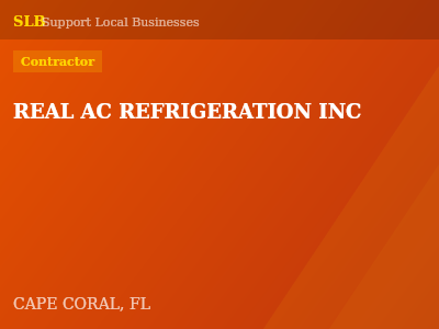 REAL AC REFRIGERATION INC — Contractor in CAPE CORAL, FL