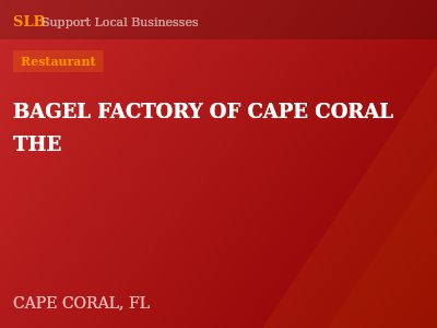 BAGEL FACTORY OF CAPE CORAL THE — Restaurant in CAPE CORAL, FL