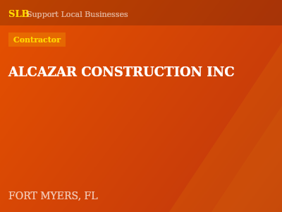 ALCAZAR CONSTRUCTION INC — Contractor in FORT MYERS, FL