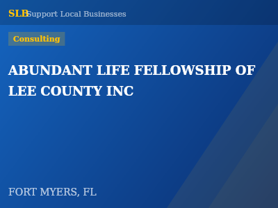 ABUNDANT LIFE FELLOWSHIP OF LEE COUNTY INC — Consulting in FORT MYERS, FL