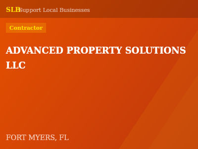ADVANCED PROPERTY SOLUTIONS LLC — Contractor in FORT MYERS, FL