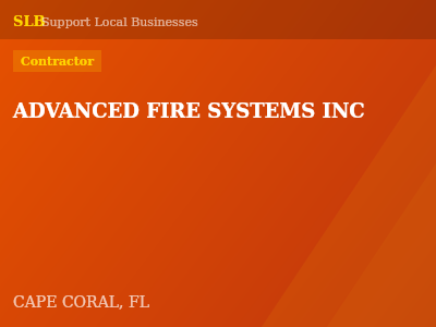 ADVANCED FIRE SYSTEMS INC — Contractor in CAPE CORAL, FL
