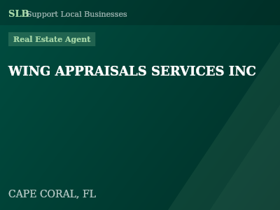 WING APPRAISALS SERVICES INC — Real Estate Agent in CAPE CORAL, FL