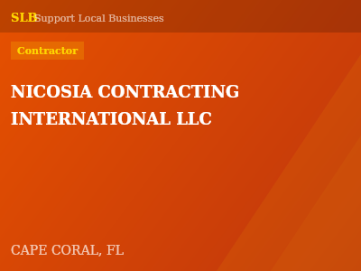 NICOSIA CONTRACTING INTERNATIONAL LLC — Contractor in CAPE CORAL, FL