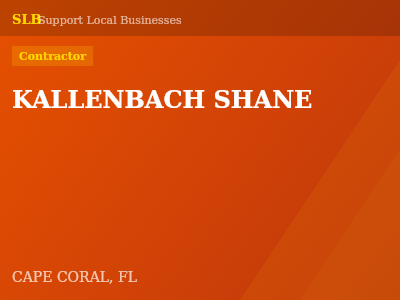 KALLENBACH SHANE — Contractor in CAPE CORAL, FL