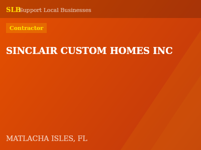 SINCLAIR CUSTOM HOMES INC — Contractor in MATLACHA ISLES, FL