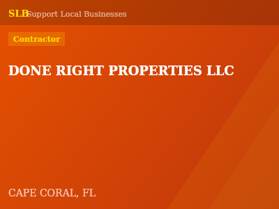 DONE RIGHT PROPERTIES LLC — Contractor in CAPE CORAL, FL