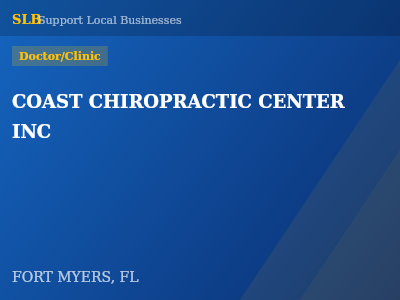 COAST CHIROPRACTIC CENTER INC — Doctor/Clinic in FORT MYERS, FL