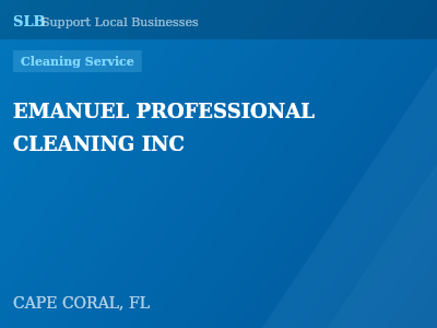 EMANUEL PROFESSIONAL CLEANING INC — Cleaning Service in CAPE CORAL, FL