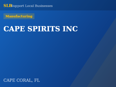 CAPE SPIRITS INC — Manufacturing in CAPE CORAL, FL