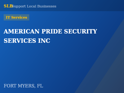 AMERICAN PRIDE SECURITY SERVICES INC — IT Services in FORT MYERS, FL