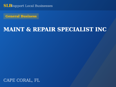 MAINT & REPAIR SPECIALIST INC — General Business in CAPE CORAL, FL