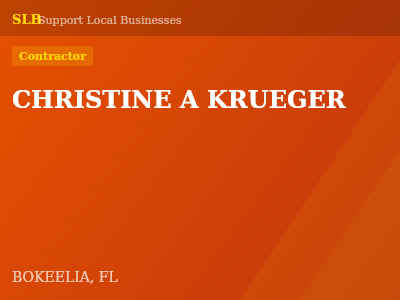 CHRISTINE A KRUEGER — Contractor in BOKEELIA, FL