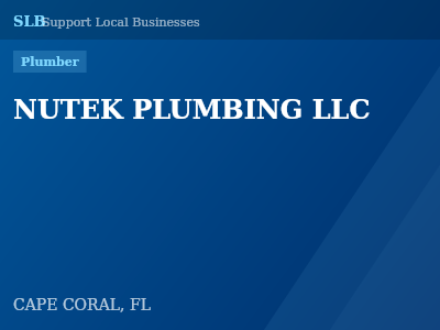 NUTEK PLUMBING LLC — Plumber in CAPE CORAL, FL