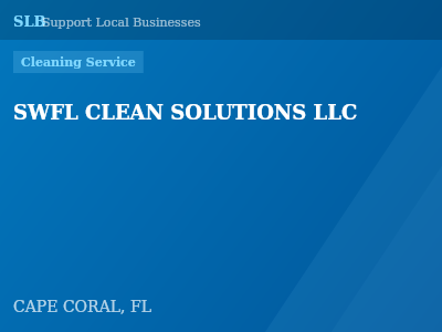 SWFL CLEAN SOLUTIONS LLC — Cleaning Service in CAPE CORAL, FL