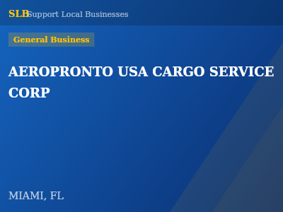 AEROPRONTO USA CARGO SERVICE CORP — General Business in MIAMI, FL