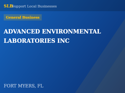 ADVANCED ENVIRONMENTAL LABORATORIES INC — General Business in FORT MYERS, FL