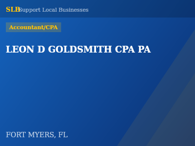 LEON D GOLDSMITH CPA PA — Accountant/CPA in FORT MYERS, FL
