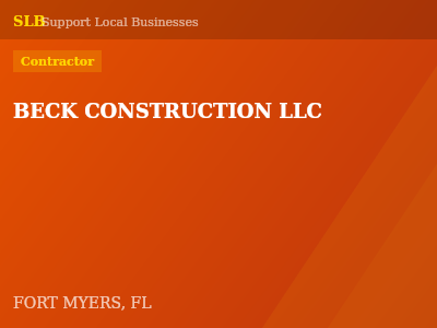 BECK CONSTRUCTION LLC — Contractor in FORT MYERS, FL