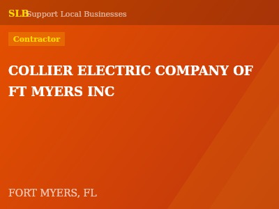 COLLIER ELECTRIC COMPANY OF FT MYERS INC — Contractor in FORT MYERS, FL