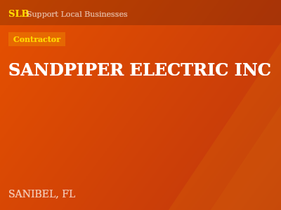 SANDPIPER ELECTRIC INC — Contractor in SANIBEL, FL