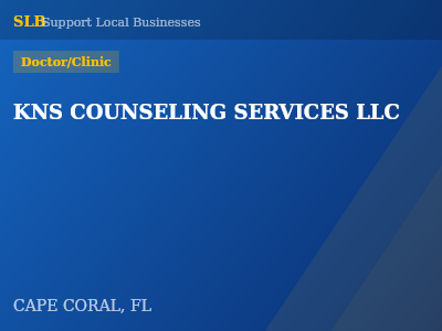 KNS COUNSELING SERVICES LLC — Doctor/Clinic in CAPE CORAL, FL