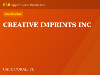 CREATIVE IMPRINTS INC — Contractor in CAPE CORAL, FL