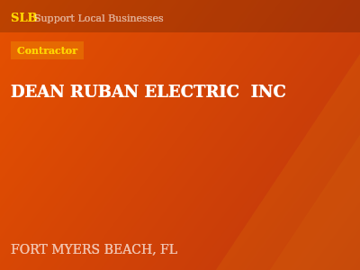 DEAN RUBAN ELECTRIC  INC — Contractor in FORT MYERS BEACH, FL