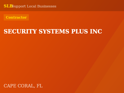 SECURITY SYSTEMS PLUS INC — Contractor in CAPE CORAL, FL