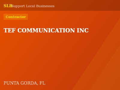 TEF COMMUNICATION INC — Contractor in PUNTA GORDA, FL