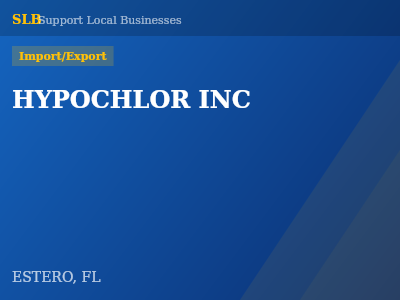 HYPOCHLOR INC — Import/Export in ESTERO, FL