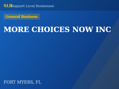 MORE CHOICES NOW INC — General Business in FORT MYERS, FL