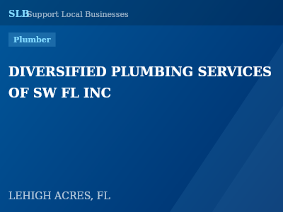 DIVERSIFIED PLUMBING SERVICES OF SW FL INC — Plumber in LEHIGH ACRES, FL
