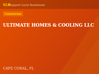 ULTIMATE HOMES & COOLING LLC — Contractor in CAPE CORAL, FL