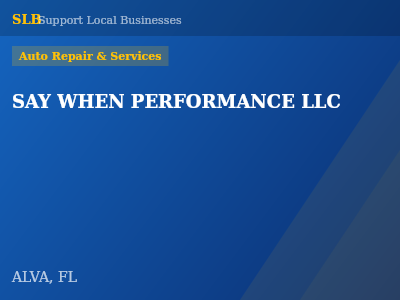 SAY WHEN PERFORMANCE LLC — Auto Repair & Services in ALVA, FL