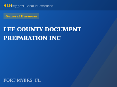 LEE COUNTY DOCUMENT PREPARATION INC — General Business in FORT MYERS, FL