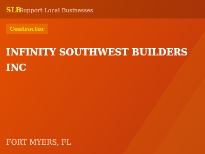 INFINITY SOUTHWEST BUILDERS INC — Contractor in FORT MYERS, FL
