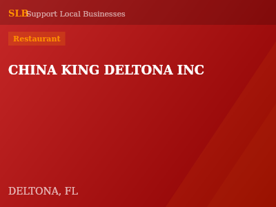 CHINA KING DELTONA INC — Restaurant in DELTONA, FL
