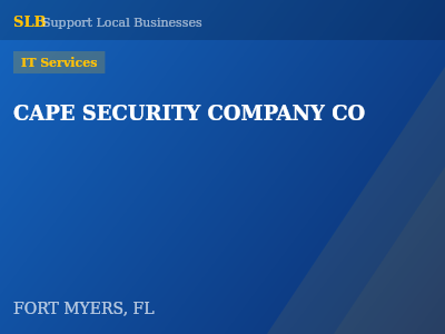 CAPE SECURITY COMPANY CO — IT Services in FORT MYERS, FL