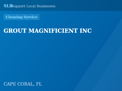 GROUT MAGNIFICIENT INC — Cleaning Service in CAPE CORAL, FL