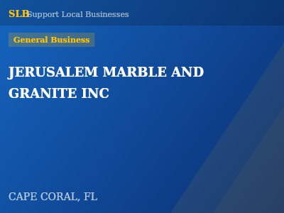JERUSALEM MARBLE AND GRANITE INC — General Business in CAPE CORAL, FL