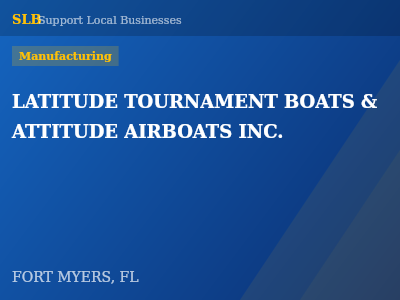 LATITUDE TOURNAMENT BOATS & ATTITUDE AIRBOATS INC. — Manufacturing in FORT MYERS, FL