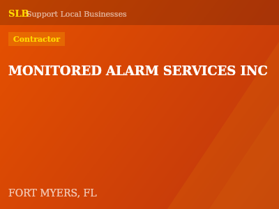 MONITORED ALARM SERVICES INC — Contractor in FORT MYERS, FL