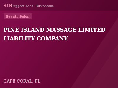PINE ISLAND MASSAGE LIMITED LIABILITY COMPANY — Beauty Salon in CAPE CORAL, FL