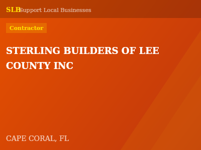STERLING BUILDERS OF LEE COUNTY INC — Contractor in CAPE CORAL, FL