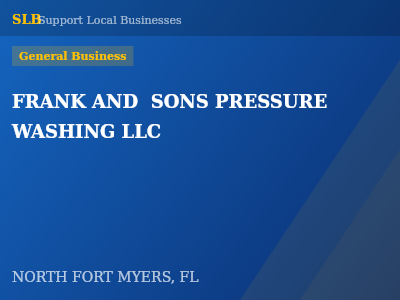 FRANK AND  SONS PRESSURE  WASHING LLC — General Business in NORTH FORT MYERS, FL
