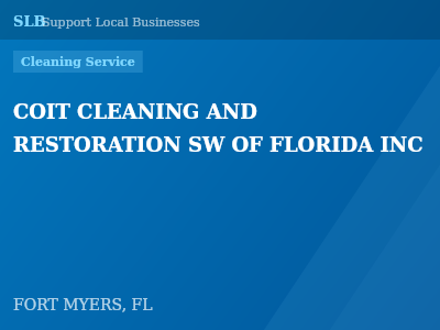 COIT CLEANING AND RESTORATION SW OF FLORIDA INC — Cleaning Service in FORT MYERS, FL