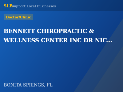 BENNETT CHIROPRACTIC & WELLNESS CENTER INC DR NICOLE M BENNETT — Doctor/Clinic in BONITA SPRINGS, FL
