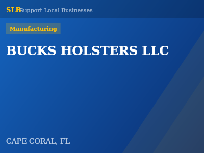 BUCKS HOLSTERS LLC — Manufacturing in CAPE CORAL, FL